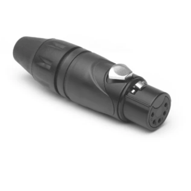 AX5FB - XLR 5 гніздо, литі контакти, чорнений, цанговий затискач, серія AX, базова модель