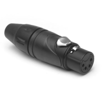 AX4FB - XLR 4 гніздо, литі контакти, чорнений, цанговий затискач, серія AX, базова модель