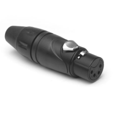 AX4FB - XLR 4 гніздо, литі контакти, чорнений, цанговий затискач, серія AX, базова модель