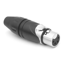 AX4F - XLR 4 гніздо, литі контакти, нікель, цанговий затискач, серія AX, базова модель