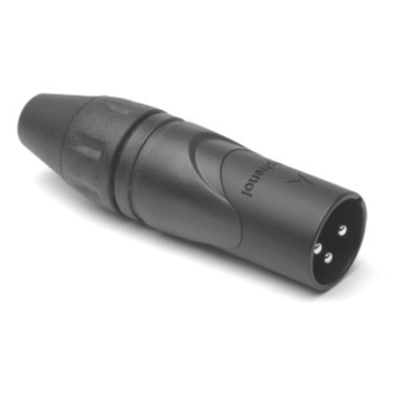 AX3MB - XLR 3 штекер, литі контакти, чорнений, цанговий затискач, серія AX, базова модель