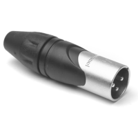 AX3M - XLR 3 штекер, серія AX, литі контакти 2.5 мм (AWG14), нікель, цанговий затиск, базова модель