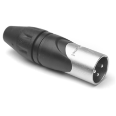 AX3M - XLR 3 штекер, серія AX, литі контакти 2.5 мм (AWG14), нікель, цанговий затиск, базова модель
