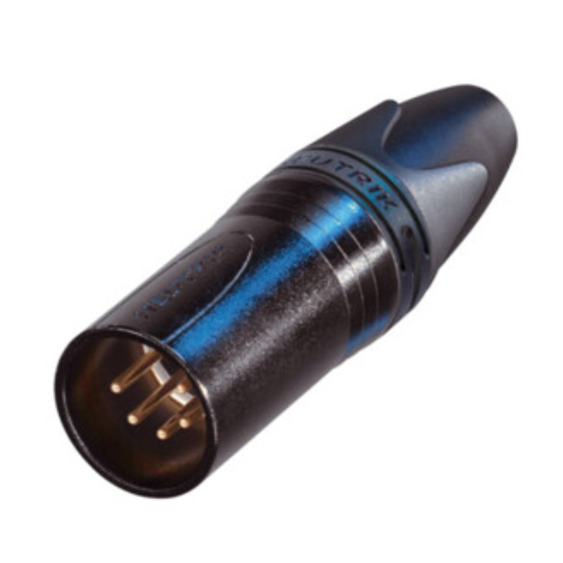 NC5MXX-B - Роз'єм XLR5 штекер кабельний, 5 контактів, контакти - покриття золото, корпус-метал