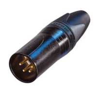 NC4MXX-B - Роз'єм XLR4 штекер кабельний, 4 контакти, контакти-покриття золото, корпус-метал