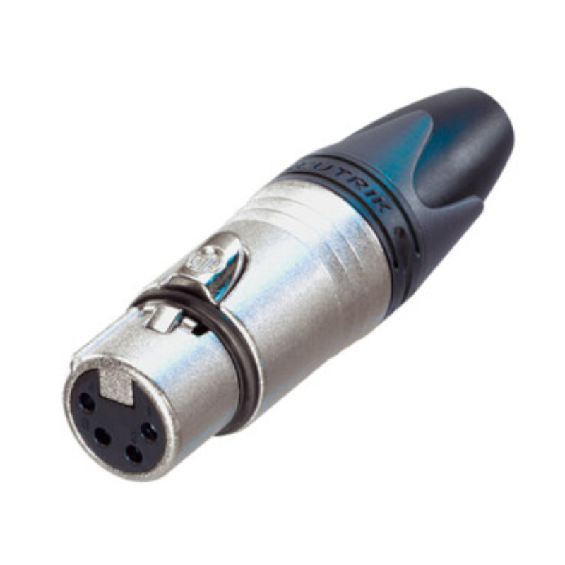 NC4FXX - Роз'єм XLR4 гніздо кабельний, 4 контакти, контакти- покриття срібло, корпус-метал