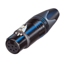 NC7FXX-B - Роз'єм XLR7 гніздо кабельний, 7 контактів, контакти-покриття золото, корпус-метал