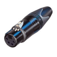 NC4FXX-B - Разъем XLR4 гнездо кабельный, 4 контакта, контакты- покрытие золото, корпус-металл