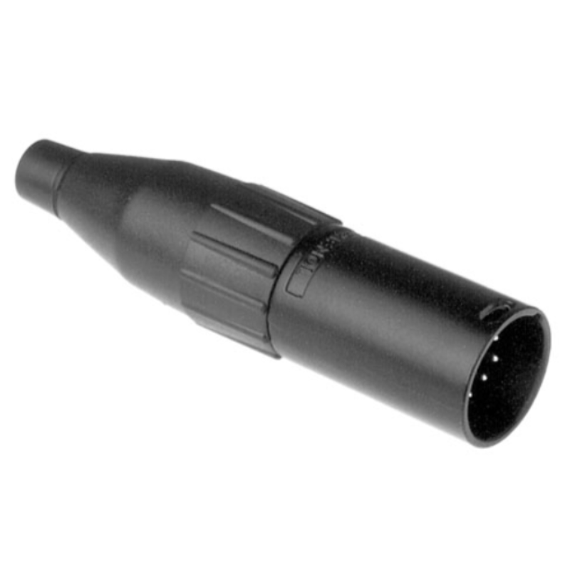 AC7MB - XLR 7 штекер, литые золоч. контакты, черненый, зажим-крокодил, базовая модель