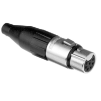 AC7F - XLR 7 гнездо, литые золоч. контакты, никель, зажим-крокодил, базовая модель