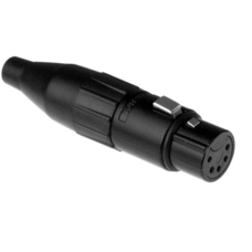 AC5FB - XLR 5 гніздо литі контакти, чорнений, затискач-крокодил, базова модель, на кабель діам. 3.0-6.5 мм