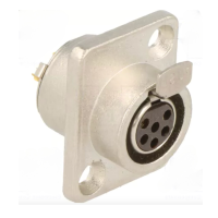 92M-507(6P) gold - Роз'єм miniXLR 6-контактний, панельний фланець 2-отв., гніздо