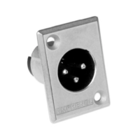 AC3MMP - XLR 3 штекер на панель P-типу, базова модель, колір - нікель, корпус - метал