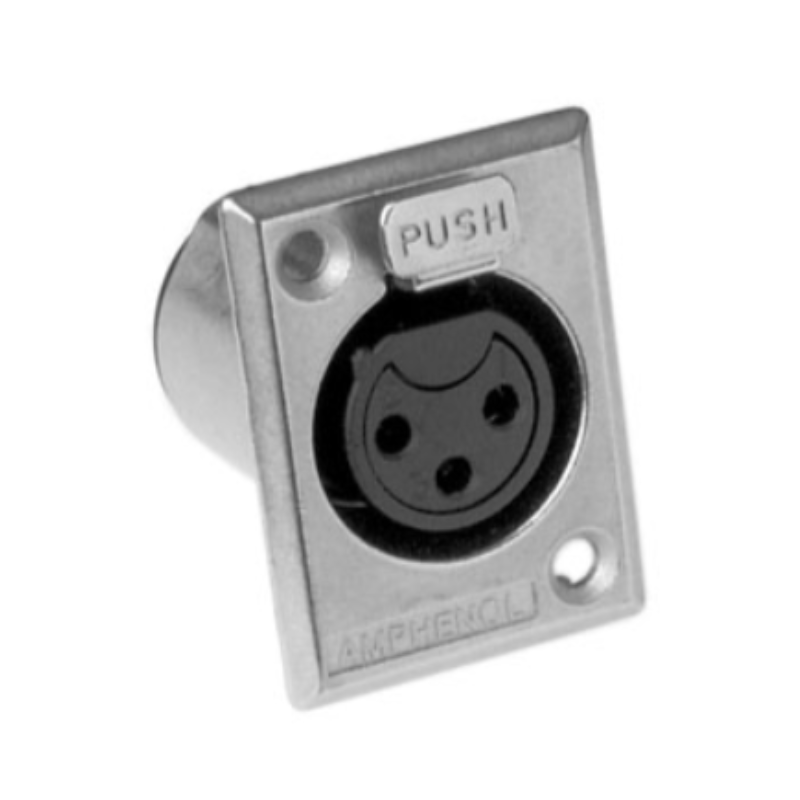 AC3FPZ - XLR 3 гніздо на панель, тип-P, базова модель, колір-нікель, корпус-метал