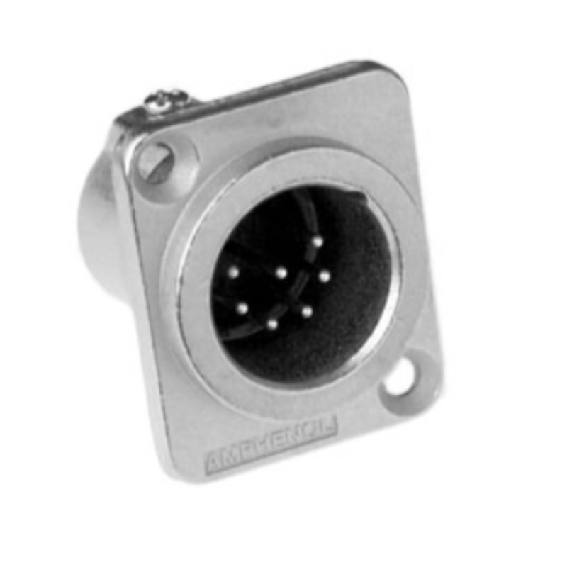 AC7MDZ - XLR 7 штекер на панель, фланець D-типу, базова модель, колір-нікель, корпус-метал