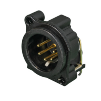 NC5MBH-B - Роз'єм XLR, панельний, штекер, 5 контактів, B-посадка, на горизонтальну плату