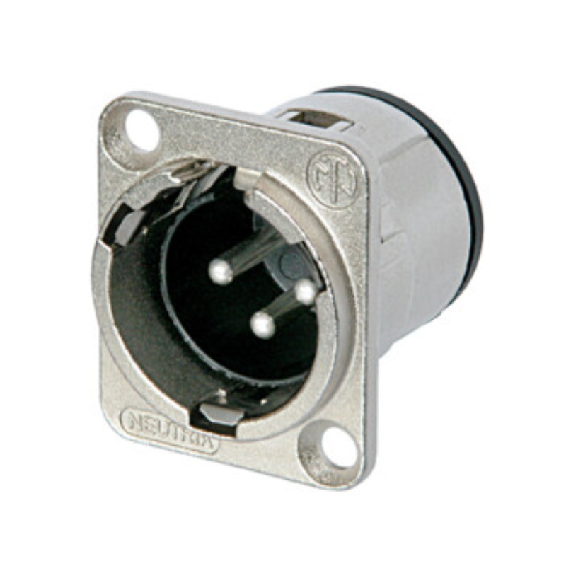 NC3MD-V - Разъем XLR, панельный, штекер, 3 контакта, D-посадка, цвет корпуса- никель