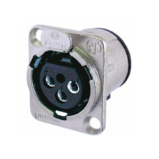 NC3FD-V - Роз'єм XLR, панельний, гніздо, 3 контакти, D-посадка, на вертикальну плату