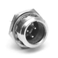 AG3MCC - Разъём mini XLR, монтажный, штекер, контактов- 3, пайка, крепление: мет. гайка