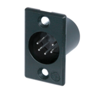 NC5MP-B - Панельный разъем XLR5 штекер, фланец P-типа, контакты- латунь /покрытие золото