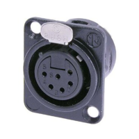 NC6FD-L-B-1 - Панельный разъем XLR6 гнездо, фланец D-типа, позолоченные контакты