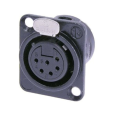 NC6FD-L-B-1 - Панельний роз'єм XLR6 гніздо, фланець D-типу, позолочені контакти