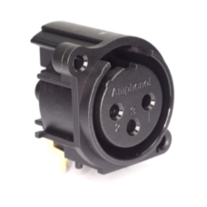 AC3FAHL-AU-PRE - Панельний роз'єм XLR3 гніздо, горизонтальне встановлення на плату, без замка-фіксатора