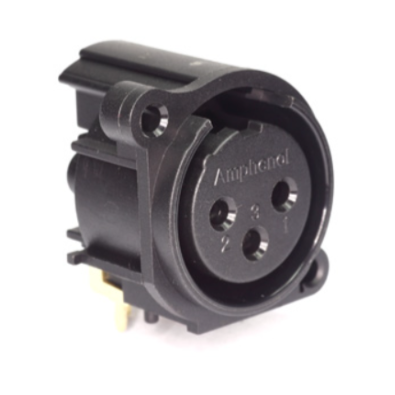 AC3FAHL-AU-PRE - Панельний роз'єм XLR3 гніздо, горизонтальне встановлення на плату, без замка-фіксатора