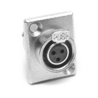 AG3FCRV - Разъём mini XLR, панельный, гнездо, контактов- 3, пайка, крепление: фланец 2 отв.