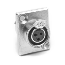 AG3FCRV - Разъём mini XLR, панельный, гнездо, контактов- 3, пайка, крепление: фланец 2 отв.
