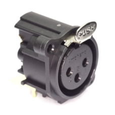 AC3FAH-AU-PRE - Панельний роз'єм XLR3 гніздо, горизонтальне встановлення на плату, A-посадка