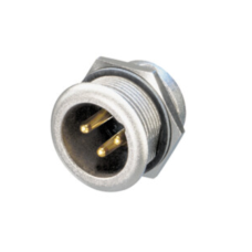 NC3MPR-HD - XLR 3 штекер на панель, кріплення різьба - гайка, серія MPR-HD, контакти-покриття золото