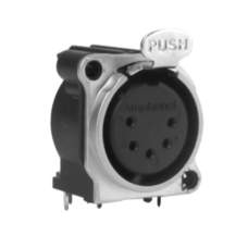 AC5FBH-AU-PRE - XLR 5 гніздо на панель у плату, тип В, горизонтальне встановлення