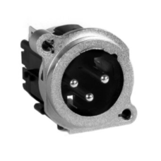 AC3MBV-AU-B - XLR 3 штекер на панель у плату, тип B, вертикальне встановлення, заземлювальний контакт відсутній