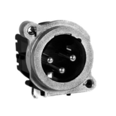 AC3MBH-AU-B - XLR 3 штекер на панель у плату, тип B, горизонтальне встановлення, заземлювальний контакт відсутній