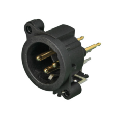 NC3MAAV - XLR 3 штекер на панель, фланець A-типу, можливий монтаж на плату (вертикально)