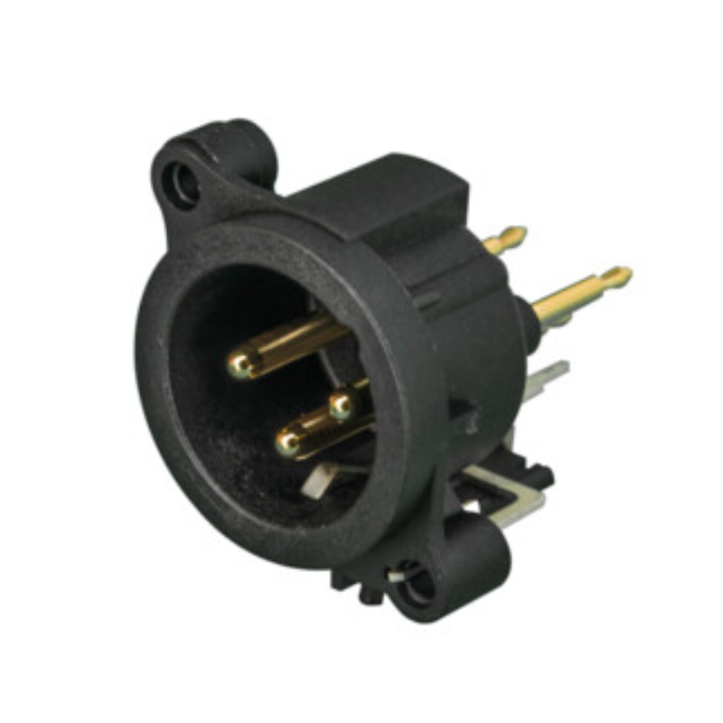 NC3MAAV - XLR 3 штекер на панель, фланець A-типу, можливий монтаж на плату (вертикально)