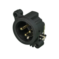 NC3MAAH - XLR 3 штекер на панель, фланець A-типу, можливий монтаж на плату (горизонтально)