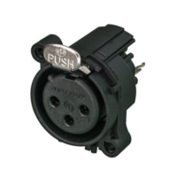 NC3FAAV - XLR 3 гніздо на панель, фланець A-типу, можливий монтаж на плату (вертикально)