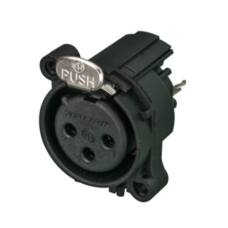 NC3FAAV - XLR 3 гніздо на панель, фланець A-типу, можливий монтаж на плату (вертикально)