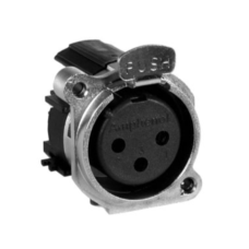 AC3FBV-AU-B - XLR 3 гніздо на панель у плату, тип B, вертикальне встановлення