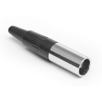 AG3M - Разъём mini XLR, кабельный, штекер, контактов- 3, пайка, на кабель D= 2.0-3.5 мм