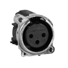 AC3FBHL-AU-B - XLR 3 гніздо на панель у плату, тип B, горизонтальне встановлення, без засувки