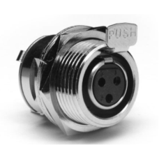 AG3FCE - Разъём mini XLR, монтажный, гнездо, контактов- 3, пайка, крепление: мет. гайка