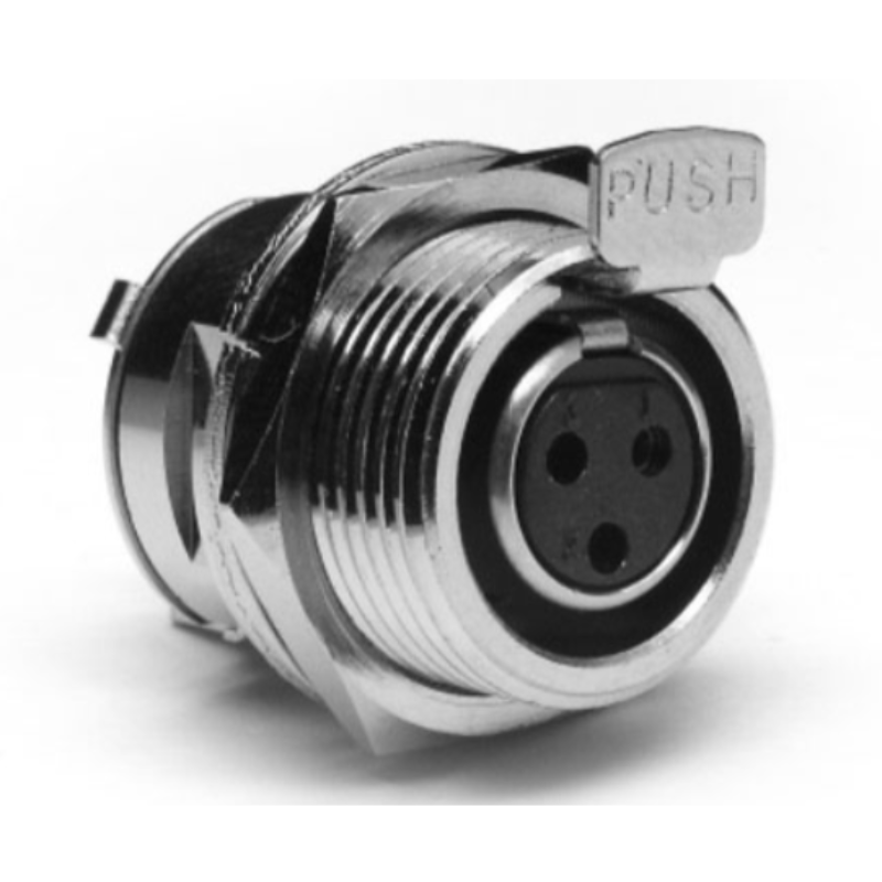 AG3FCE - Разъём mini XLR, монтажный, гнездо, контактов- 3, пайка, крепление: мет. гайка
