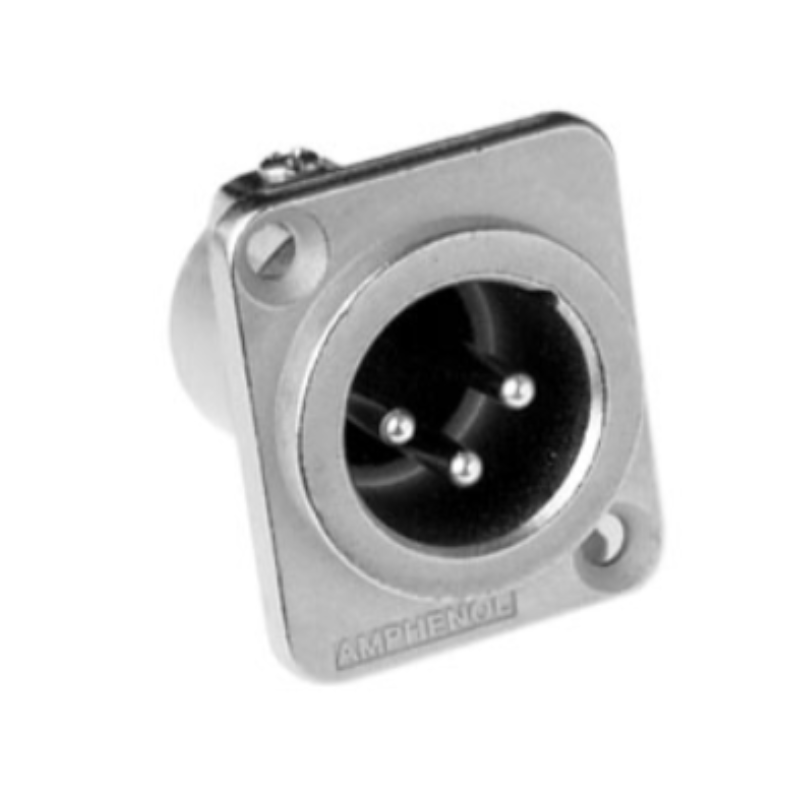AC3MMDZ BULK - XLR 3 штекер на панель, фланець D-типу, базова модель, у розібраному вигляді