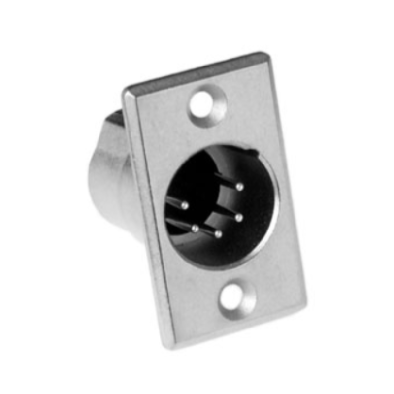 AC5MP - XLR 5 штекер на панель, тип-P, базова модель, колір-нікель, корпус-метал