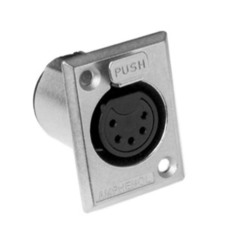 AC5FPZ - XLR 5 гніздо на панель, тип-P, базова модель, колір-нікель, корпус-метал