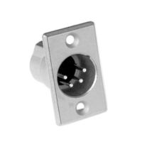 AC4MP - XLR 4 штекер на панель, тип-P, базова модель, колір-нікель, корпус-метал