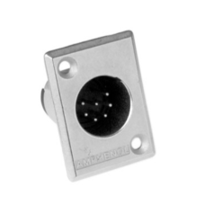 AC7MP - XLR 7 штекер на панель, тип-P, базова модель, колір-нікель, корпус-метал